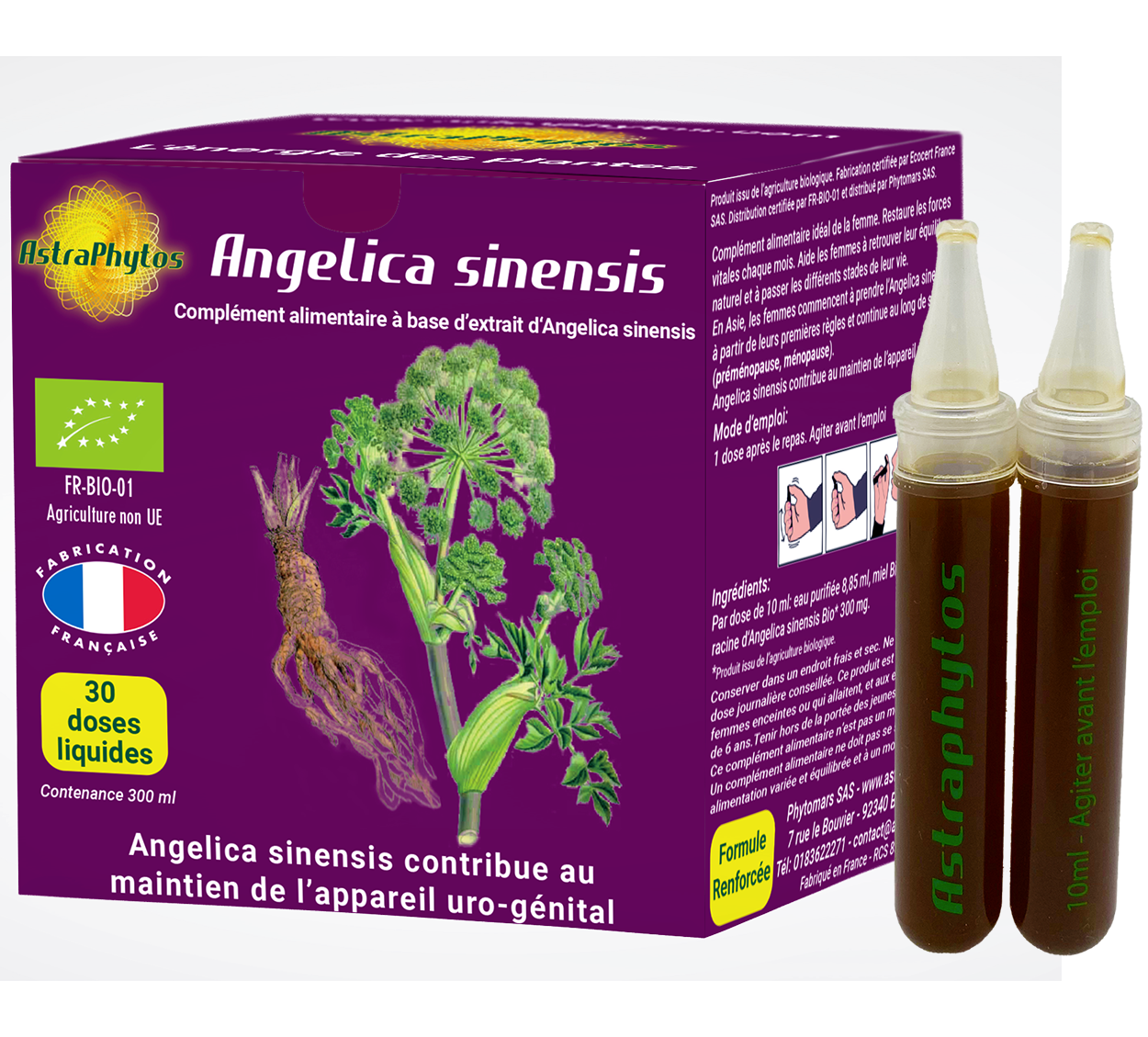 Nouvelle-boite-Angelica-Sinensis-Bio-boite-ampoules-doses-liquides-Astraphytos-Phytomars